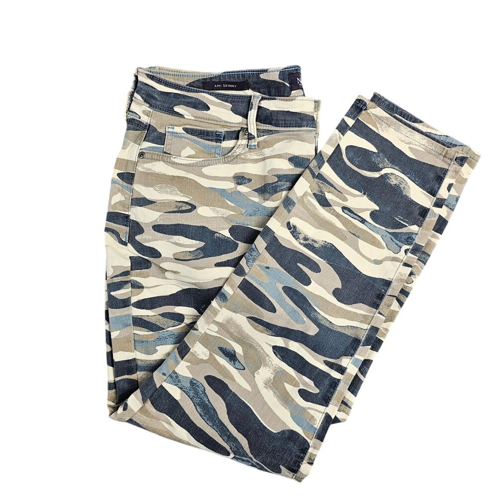 NYDJ Ami Skinny Womens Size 14 Layered Camo Seastone Not Your Daughters Jeans